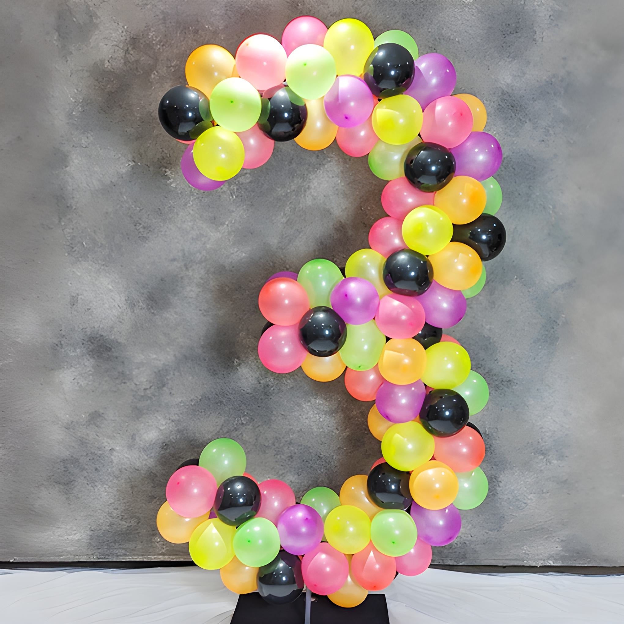 Welded Metal Balloon Frame Of Number 3 | Event Welding